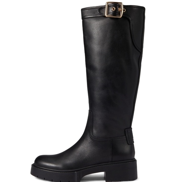 NIB COACH WOMEN'S LILLI TALL  LEATHER BLACK BOOTS SZ 7B/37.5 - Picture 4 of 13